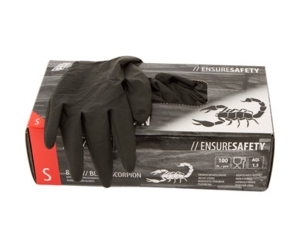 Latexhandsker Black Scorpion Black - Str. S